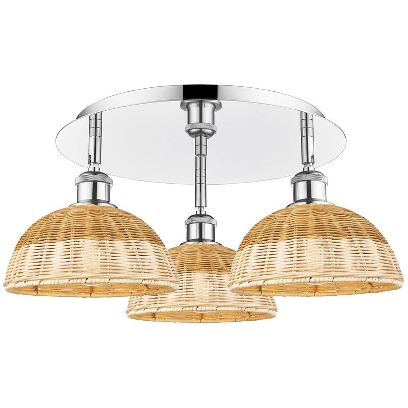 Innovations Lighting Endless Possibilities Ballston - Bristol Natural II - 3 Light 21" Flush Mount - Polished Chrome