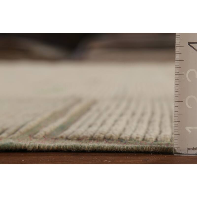 Modern Moroccan Large Area Rug Handmade Beige Wool Carpet - 9'11"x 15'9"