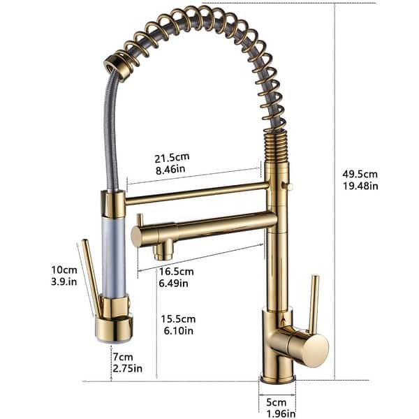 Copper KitcHen Faucet Dual Head LED Light - Bed Bath & Beyond - 34449199