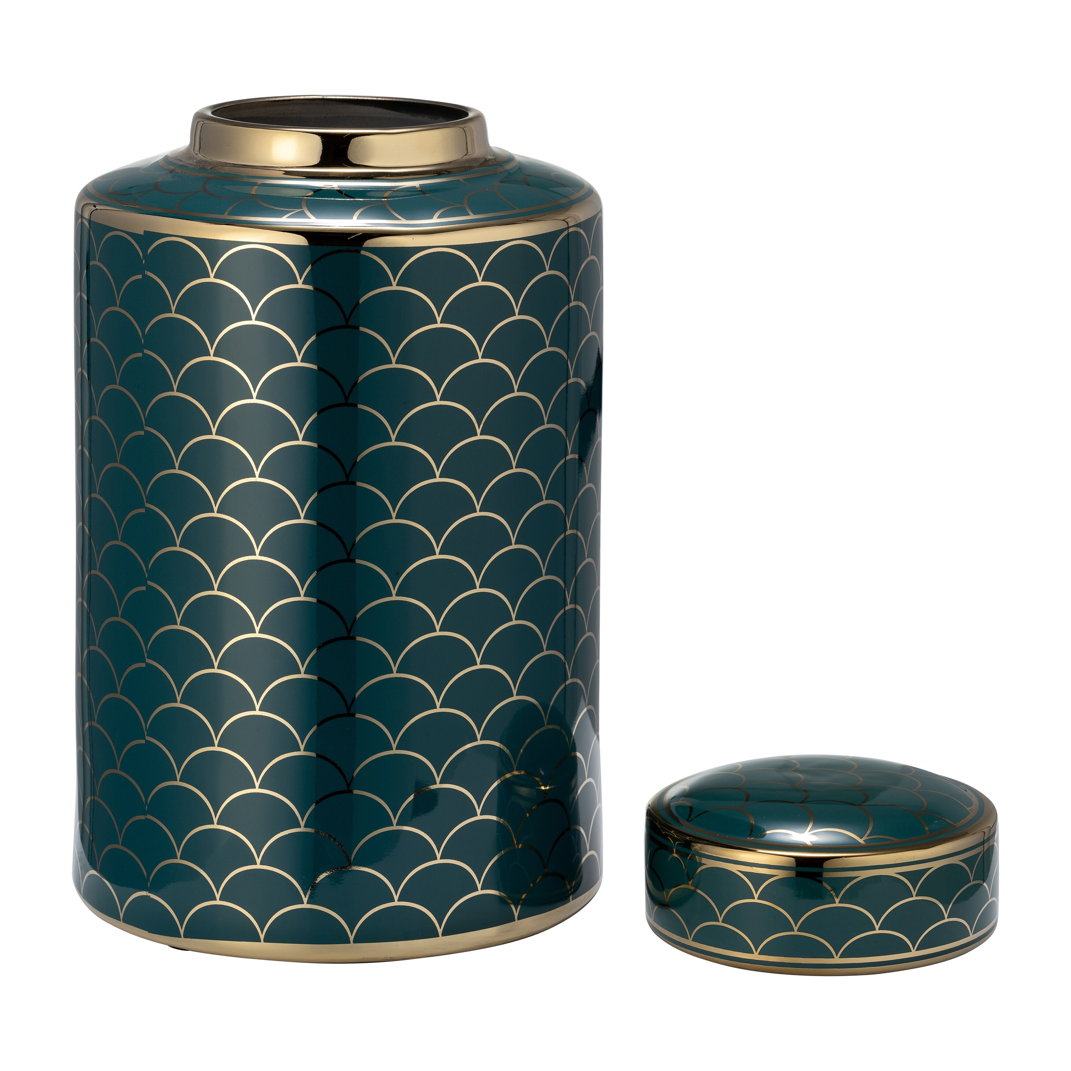 12.7 oz Olive Green Jar Store Ceramic Candle Jar with Lid