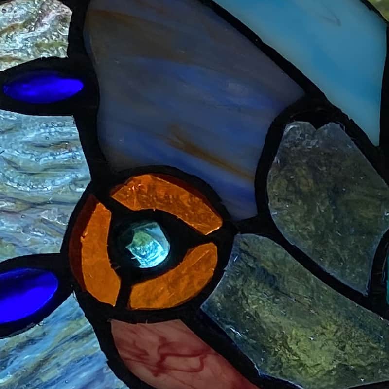 River of Goods 12"H Love Life Butterfly Stained Glass Window Panel - 12.5" x 0.5" x 12"