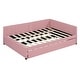 preview thumbnail 84 of 98, L-Shaped Backrest Daybed Upholstered Daybed Frame Classic Wood Slats Design with 2 Storage Drawers or Trundle, Full Size