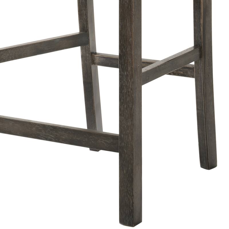Tan and Weathered Grey Counter Height Stools with Cross Back (Set of 2)