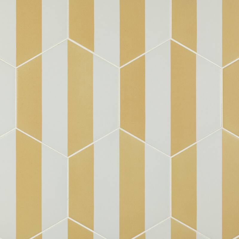 Merola Tile Porto Capri Hex Dandelion 8-5/8" x 9-7/8" Porcelain Floor and Wall Tile