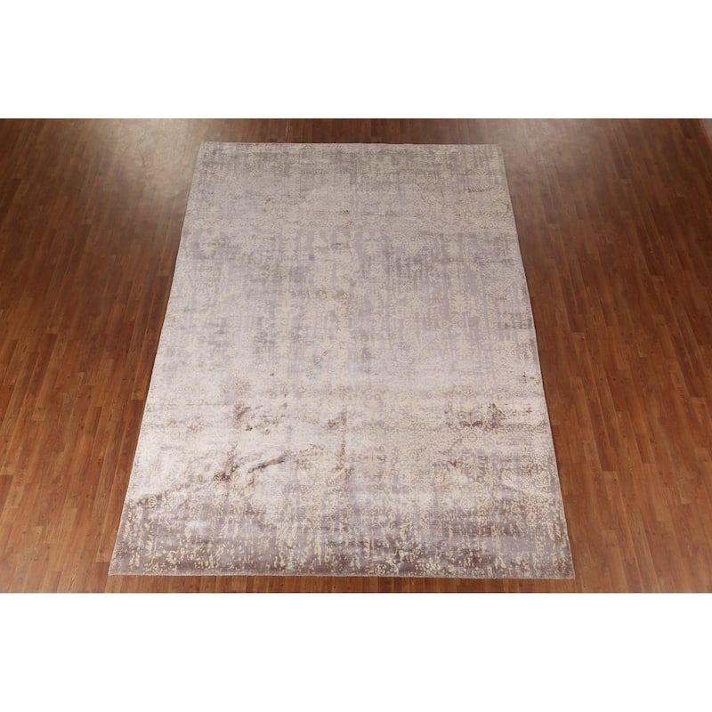 All-Over Design Abstract Indian Area Rug Handmade Wool Carpet - 8'3"x 11'5"