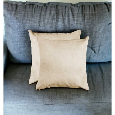Set of Two Natural Cowhide Throw Pillow