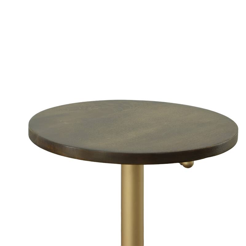 Carolina Living Colton Adjustable Vintage Table - Elm Top - Gold Base