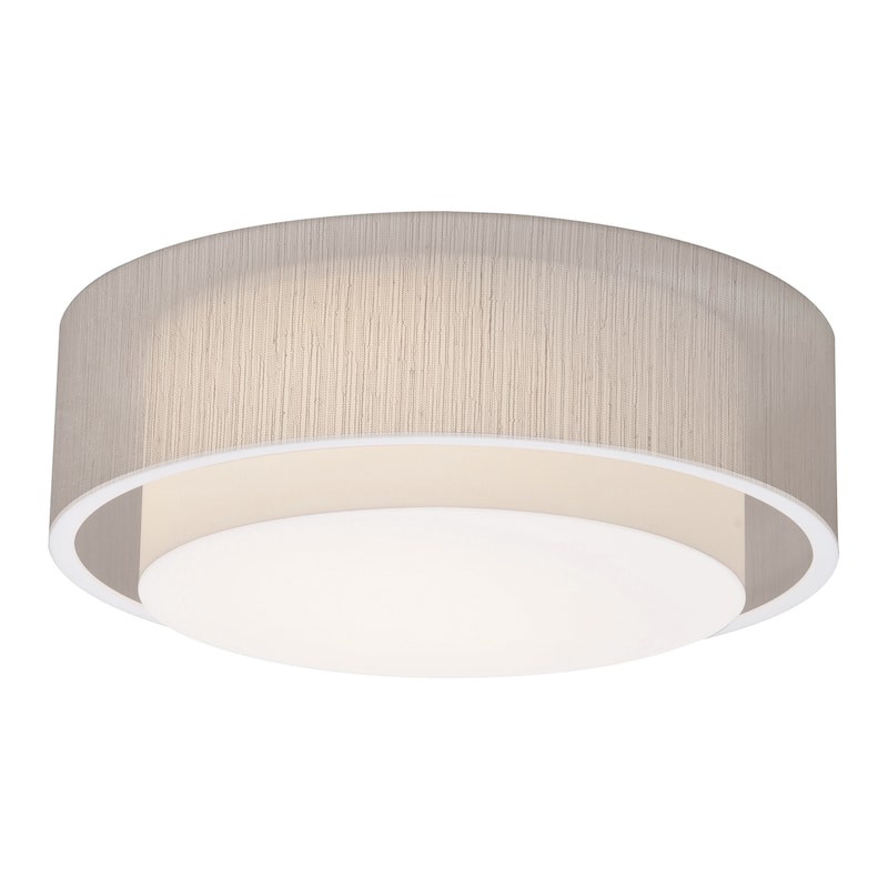 Sanibel 18-inch White LED Flush Mount, Jute Shade - White