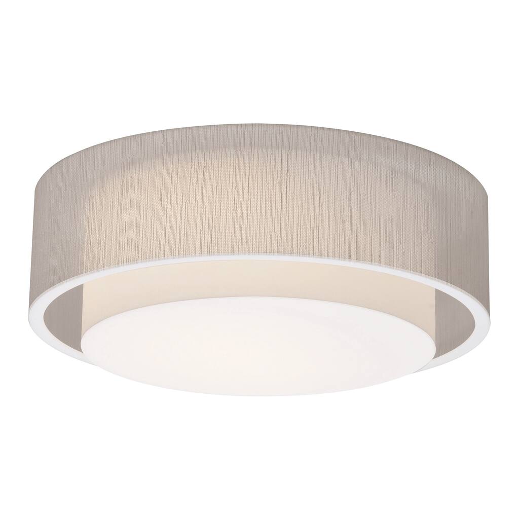 Sanibel 23-inch White LED Flush Mount, Jute Shade