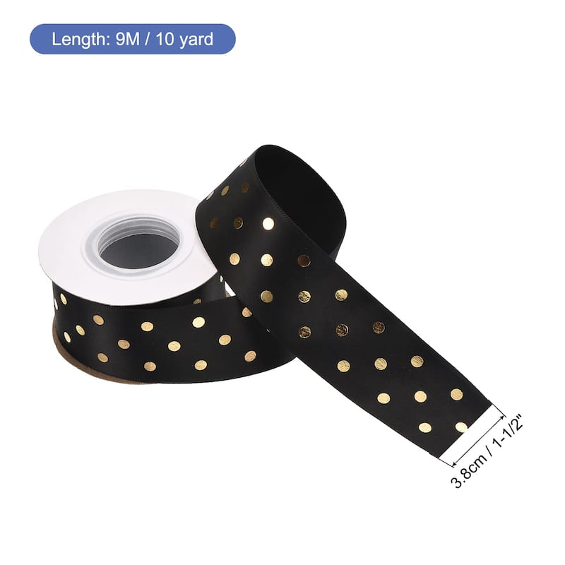 Grosgrain Ribbons 25 Yards Ribbon Bow Decoration for Craft - Black - 10 Yards x 1-1/2 Inch