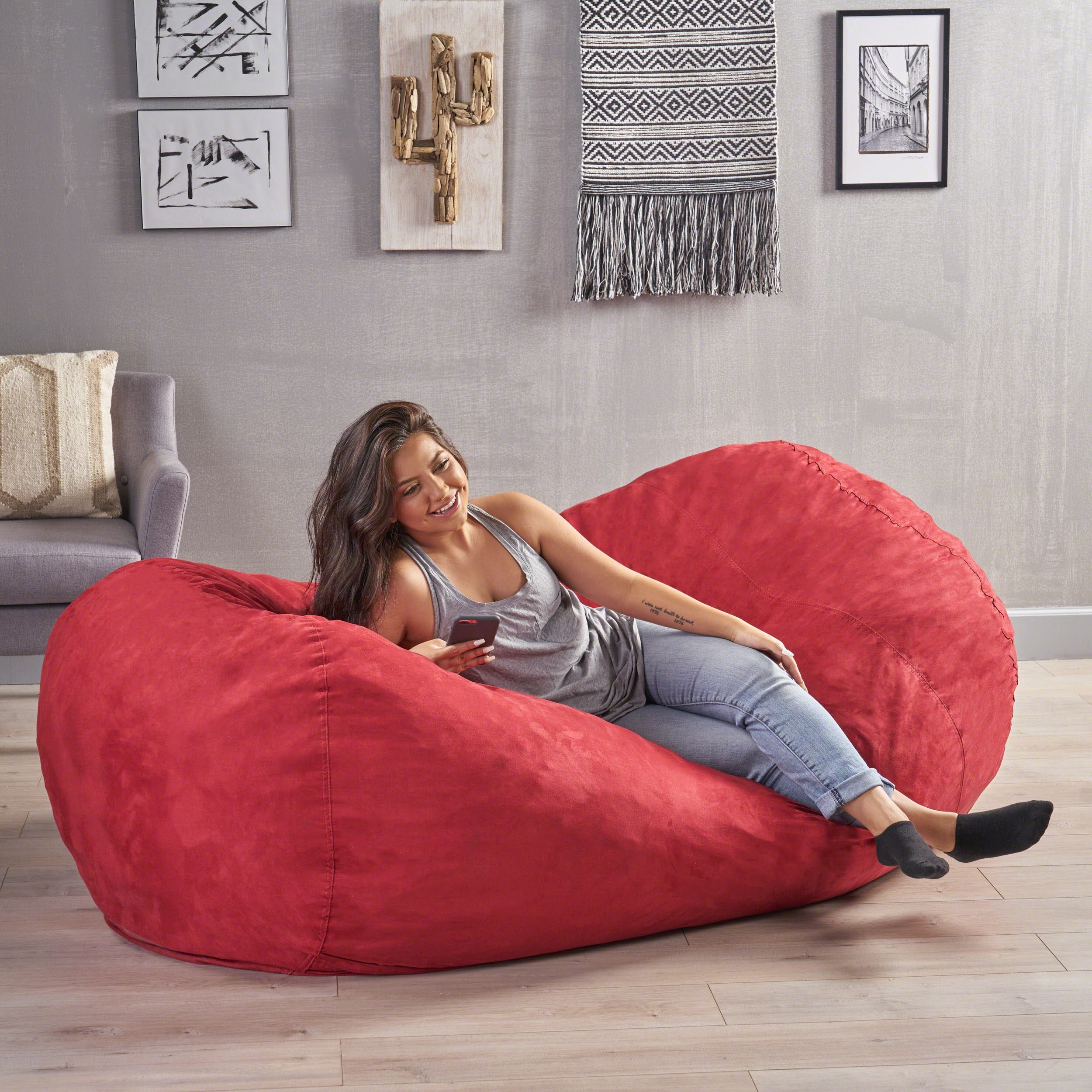 Larson 8-foot Lounge Beanbag Chair by Christopher Knight Home