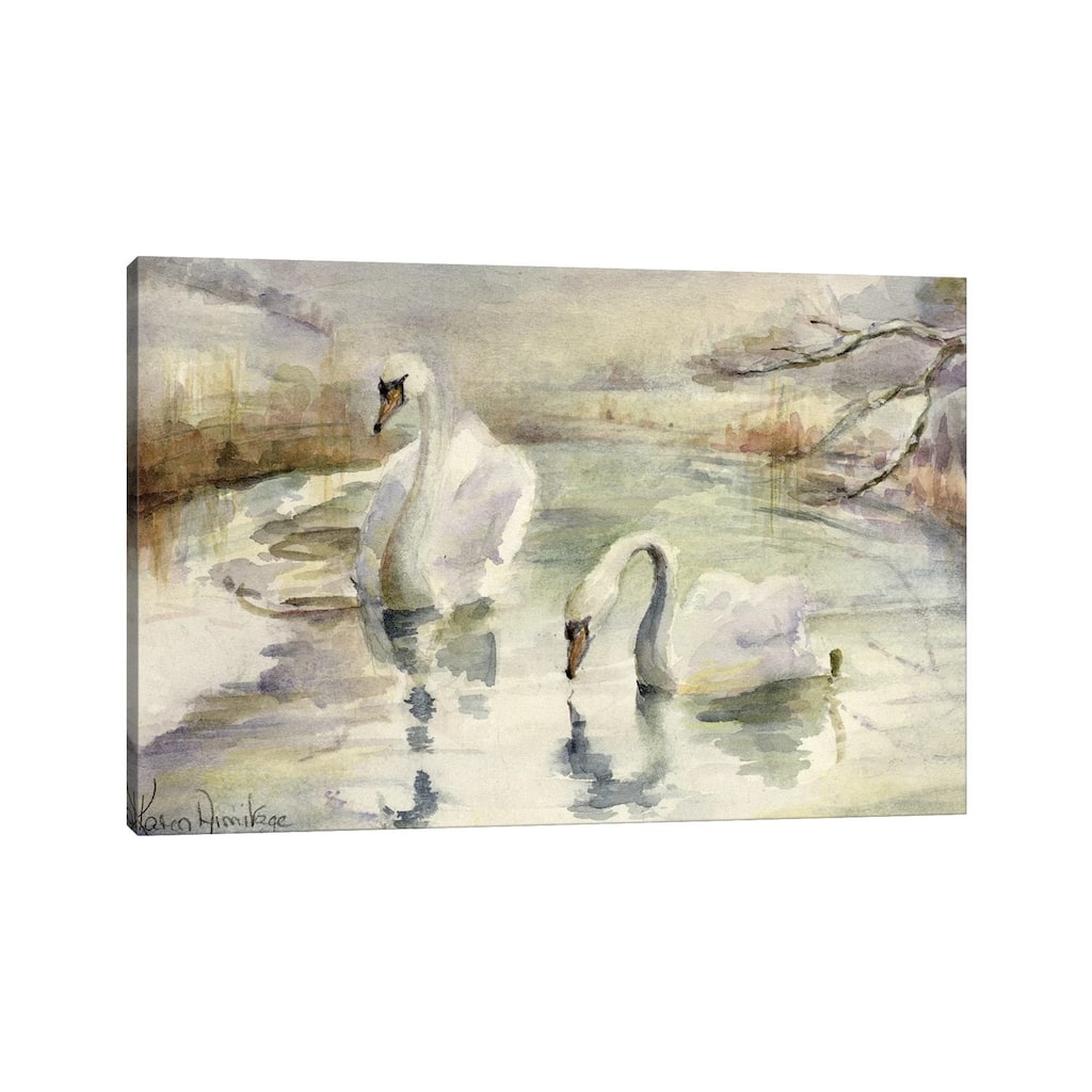 iCanvas "Swans In Winter" by Karen Armitage Canvas Print