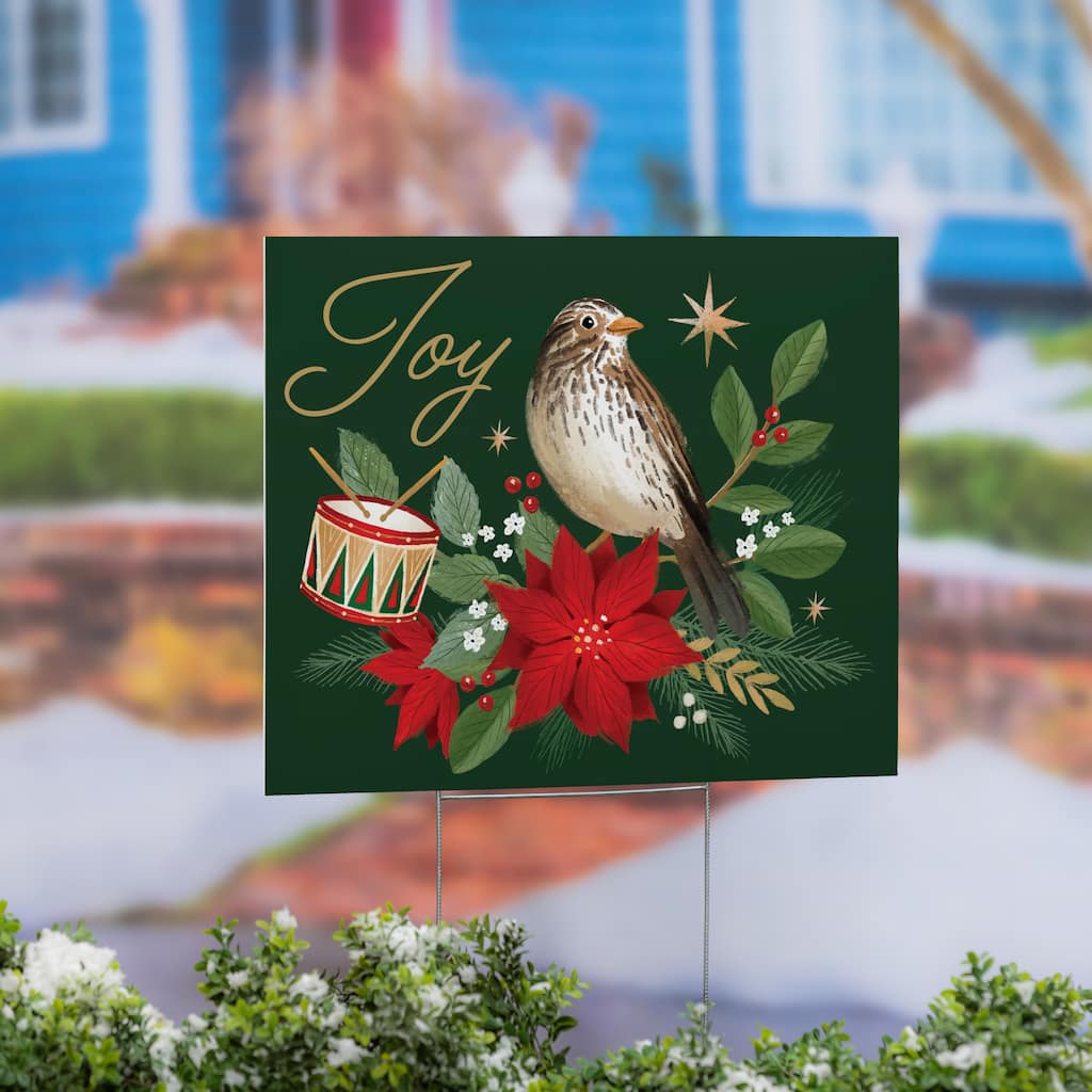 Bird and Drum Joy Yard Sign - 24" x 18" - Multicolor
