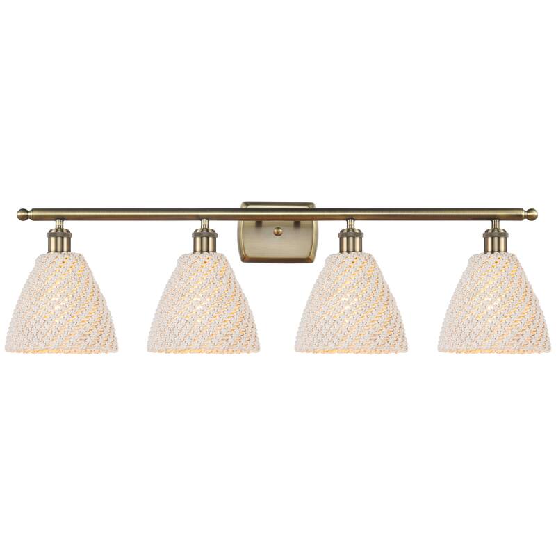 Innovations Lighting Endless Possibilities Ballston - Bristol Natural - 4 Light 38" Bath Vanity Light - Antique Brass