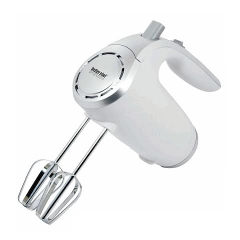 5-Speed 150-Watt Hand Mixer White w/ Silver Accents