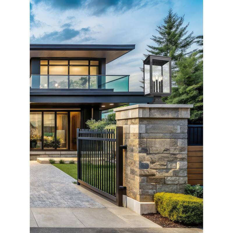 Z-Lite 5019PHXLS-SQPM Hartwell 5 Light 28" Tall Post Light with Seedy