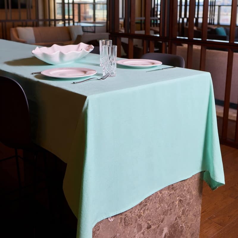 Charleston Woven Cotton Rich Tablecloth - 52"x70" - Water Green