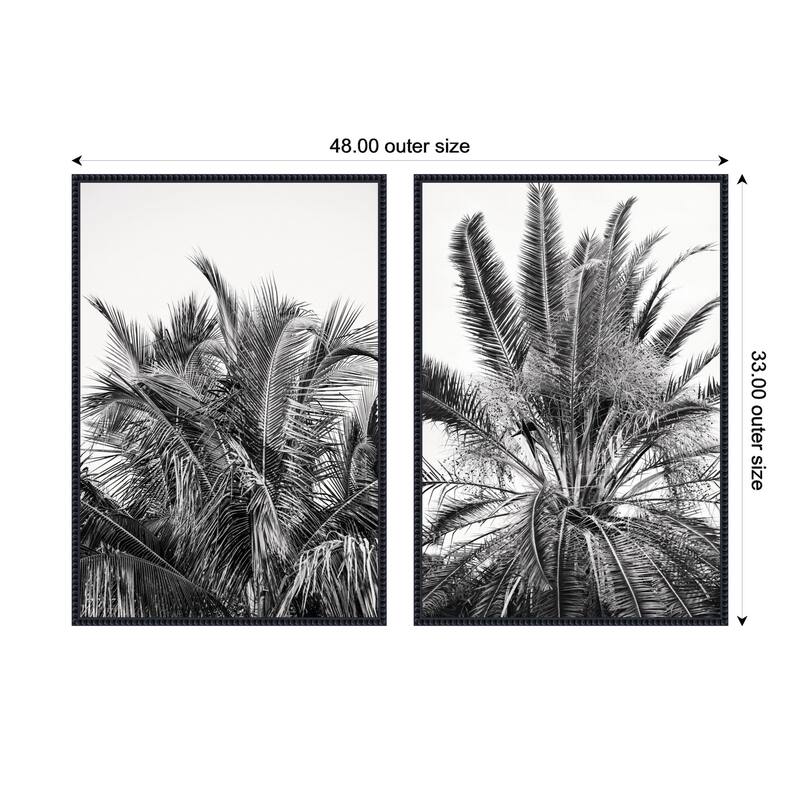 Kate and Laurel Palms No. 13 & No.15 2 Piece Framed Canvas Wall Art Set by Alicia Bock