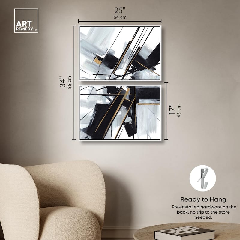 Interlocking Black Canvas Set of 2 by Art Remedy