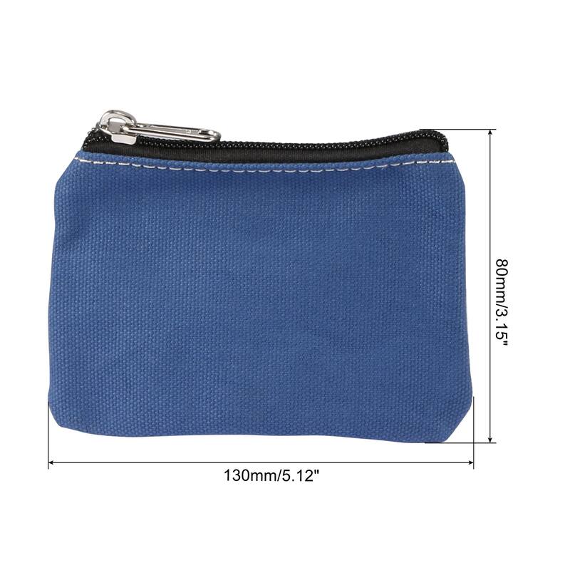 Coin Purse Pouch, Change Purses Small Organizer Bags Zipper 3" x 5" - Dark Blue