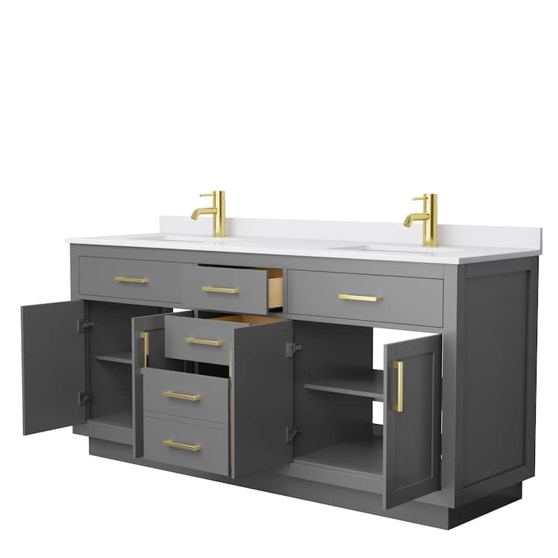 Beckett TK 72-inch Double Vanity, Cultured Marble Top