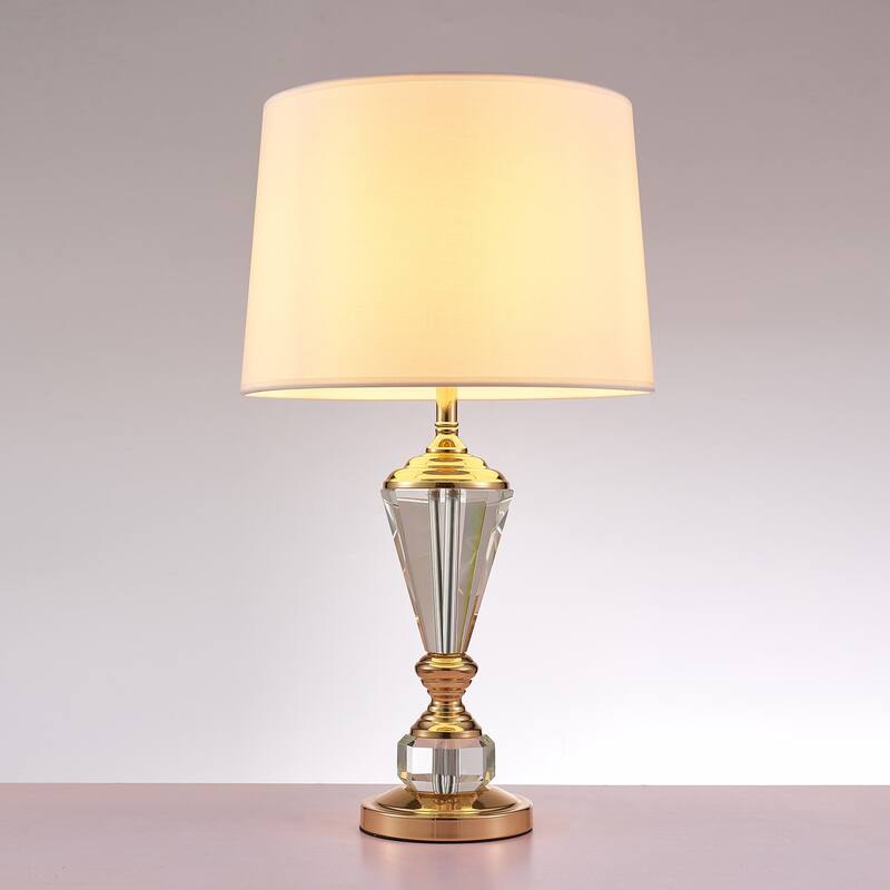 Pasargad Home Regal Collection Metal and Crystal Table Lamp Lights