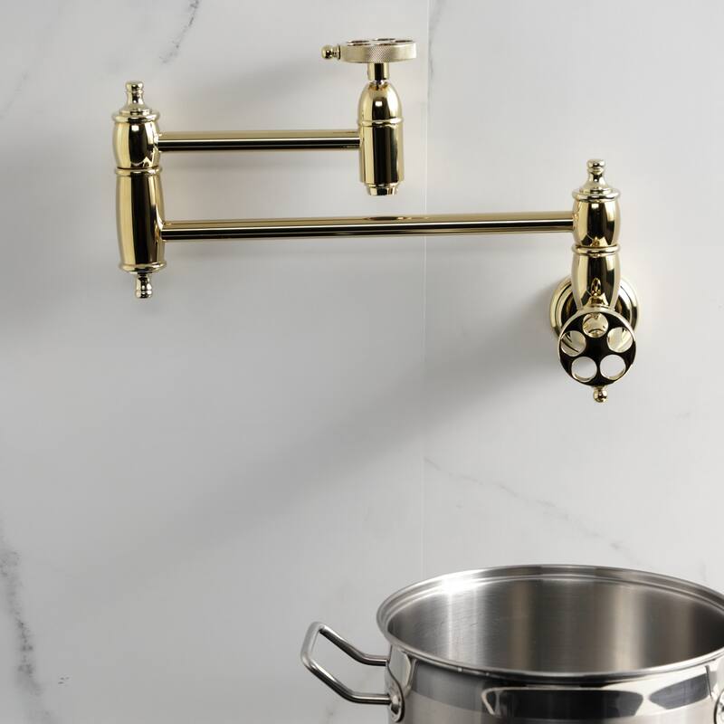 Wendell Two-Handle 1-Hole Wall Mount Pot Filler Faucet