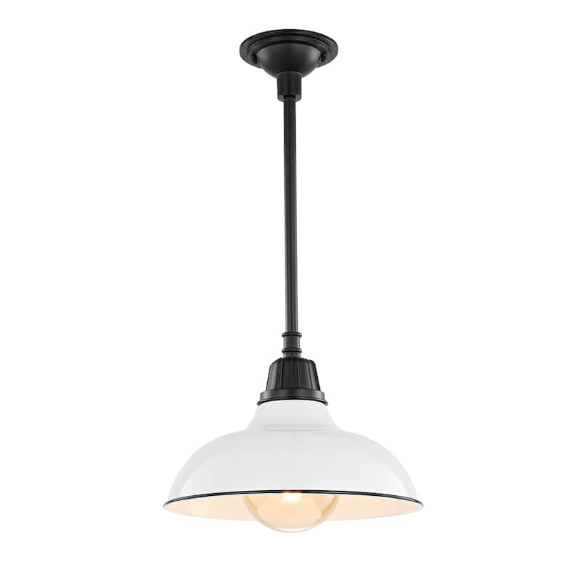12.25" 1-Light Indoor/Outdoor Iron LED Pendant, by JONATHAN Y - 12.25