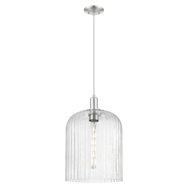 Innovations Lighting Downtown Urban - Bridal Veil - 1 Light 12" Cord Hung Mini Pendant - Seedy Shade/Brushed Satin Nickel