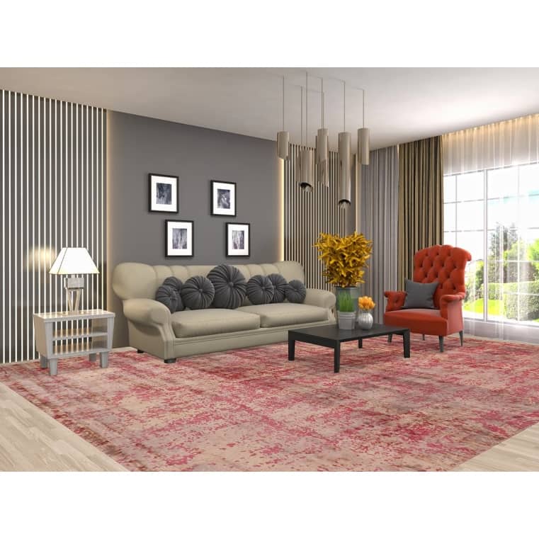 All-Over Abstract Modern Area Rug Hand-Knotted Living Room Wool Carpet - 10'0"x 13'1"