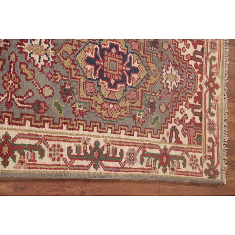 Geometric Heriz-Serapi Accent Rug Handmade Oriental Wool Carpet - 2'6"x 5'10"