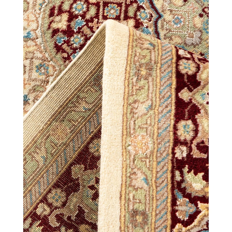 Overton Hand Knotted Wool Traditional Oriental Ivory Area Rug - 6' x 9'