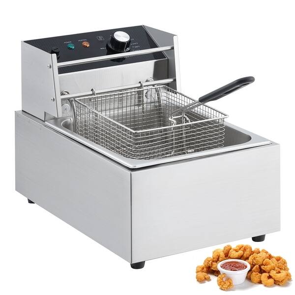 ZOKOP 2500W Commercial Electric Deep Fryer - 6.3QT/6L Stainless Steel, 110V 5 thumbnail image