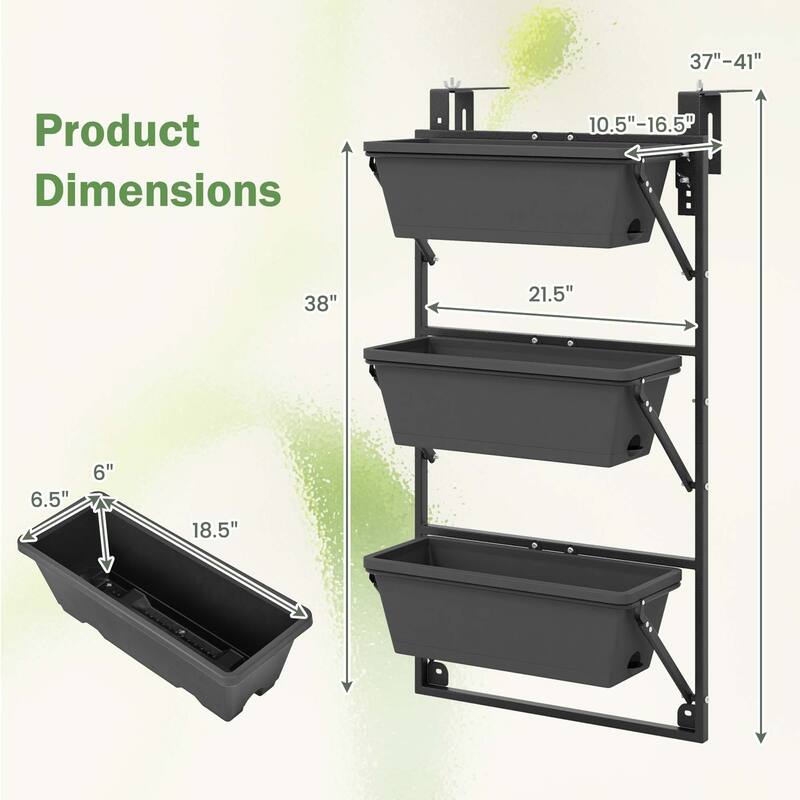 Costway Hanging Vertical Planter with 3 Planter Boxes & Detachable - See Details