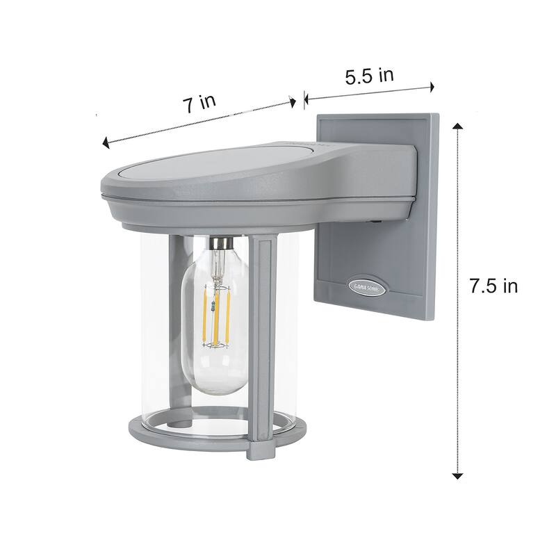 Solar Coach Outdoor Wall Sconce Lantern with Warm White Edison LED