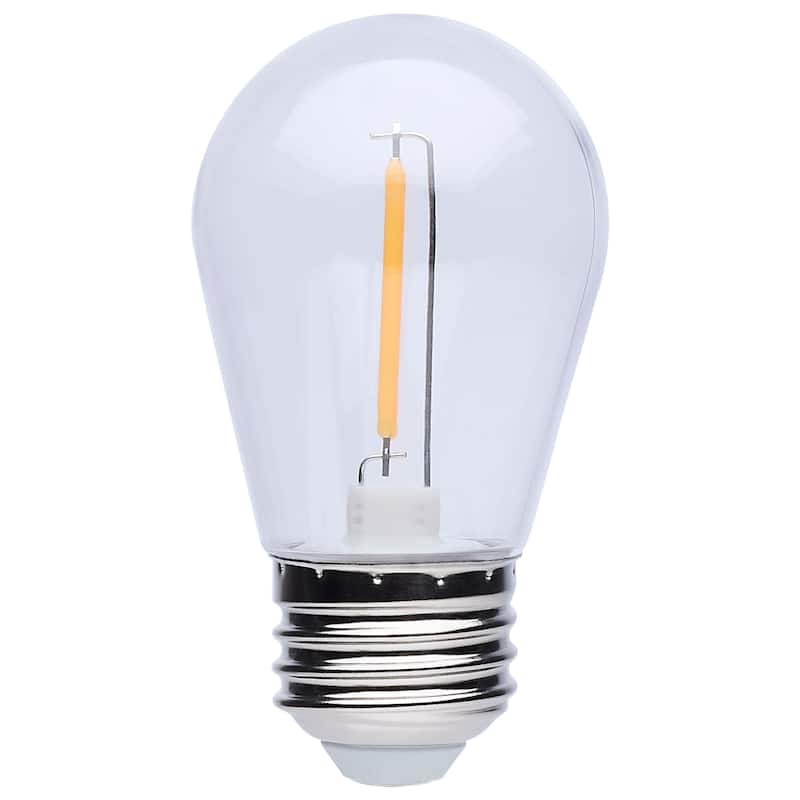 S14 LED String Light Replacement Lamp Medium Base 2200K Clear 4-Pack - Clear