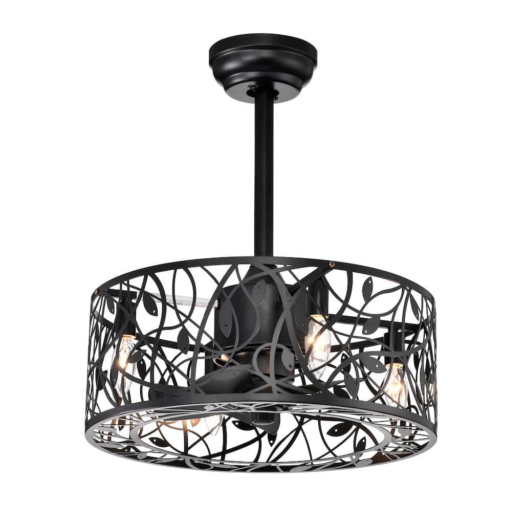 18'' Decor Forward Reverse 5 Blades Ceiling Fan Lamps,Industrial Style Vintage Fan Ceiling Fan with 3 Speeds Adjustable