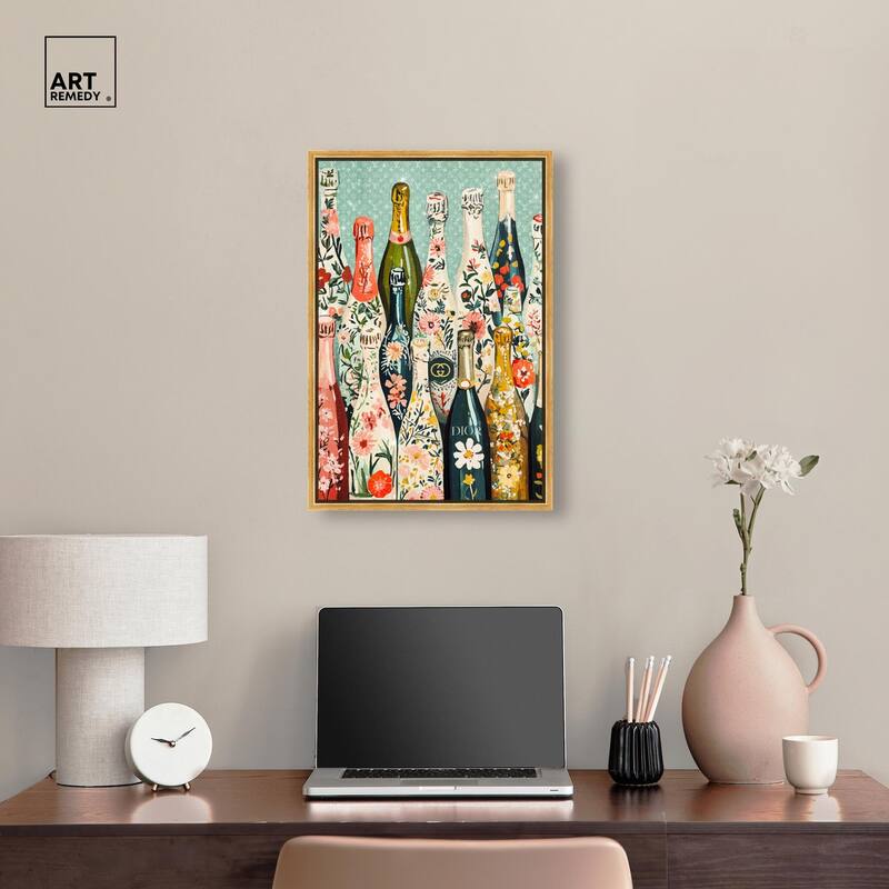 Floral Collection Bottles Canvas by Art Remedy