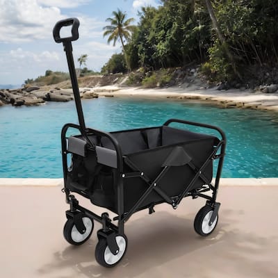Foldable Wagon Cart with 3 Liner Bags - Heavy Duty Beach & Utility Use