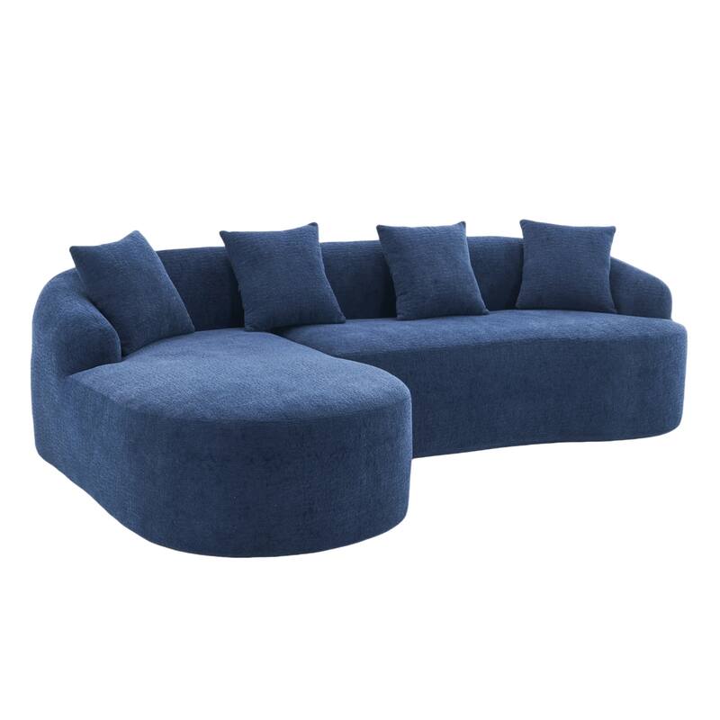 Full Compression Sponge L-Shape Sectional Sofa with Curved Chaise