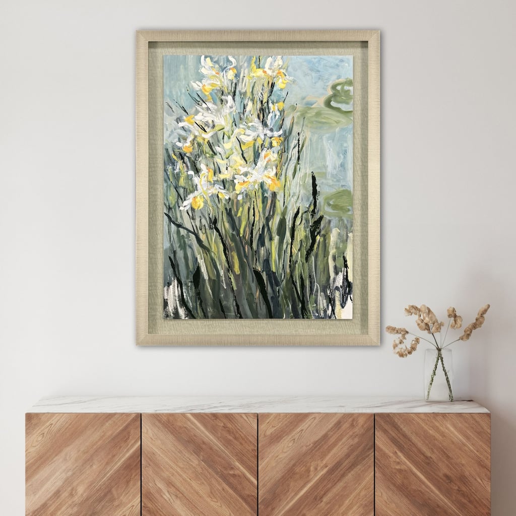 Paragon White Irises Framed Art