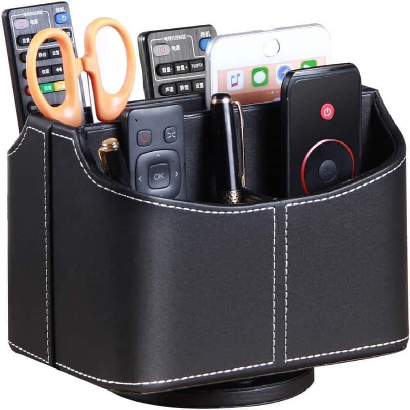 PU leather desktop storage box - Black