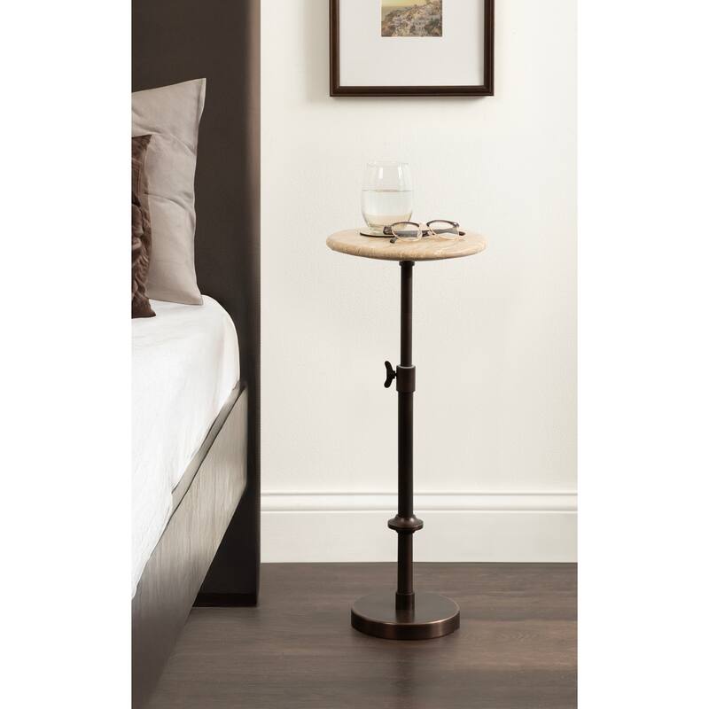 Kate and Laurel Engles Adjustable Marble Table and Plant Stand