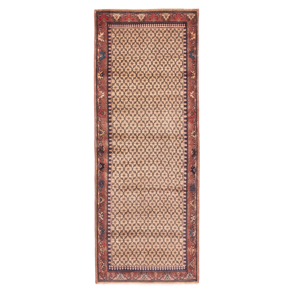 ECARPETGALLERY Hand-knotted Andelz Light Brown Wool Rug - 3'7 x 9'5