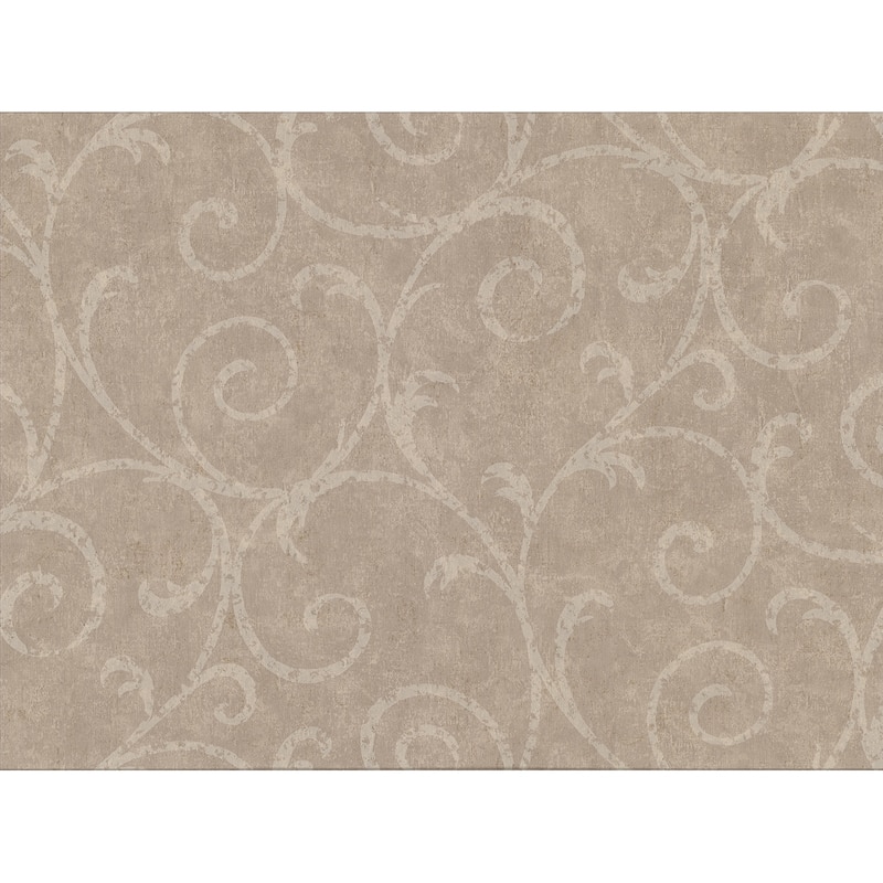 Sansa Light Brown Plaster Scroll Wallpaper