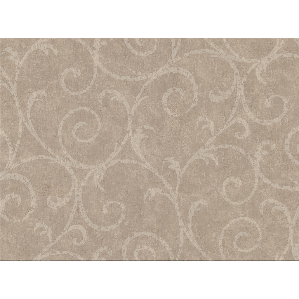 Sansa Light Brown Plaster Scroll Wallpaper