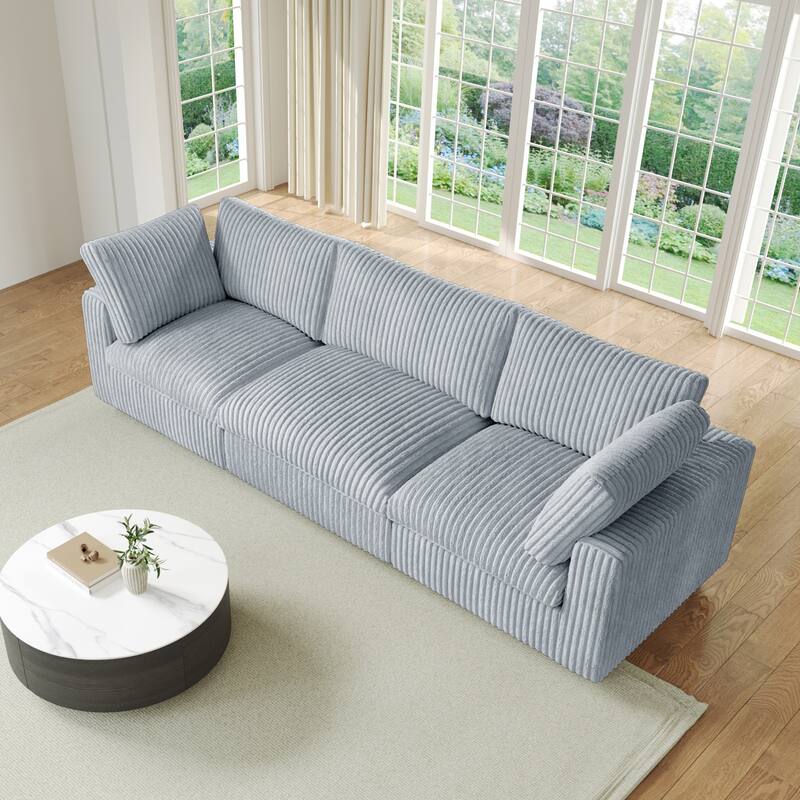 Soft Plush Modular Sectional Sofa Modern Upholstered Living Room Couch
