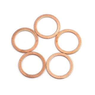 5 Pcs 21mm Inner Dia Copper Washers Flat Sealing Gasket O-Shape Rings ...