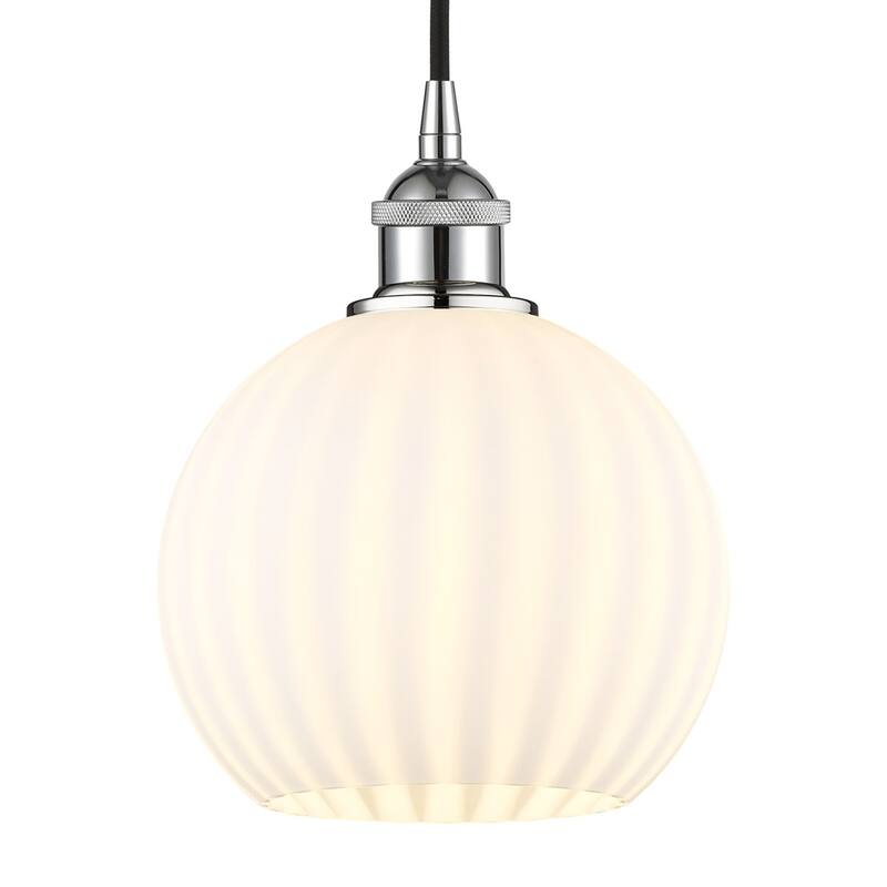 Innovations Lighting 616-1P 10 8 White Venetian Pendant White Venetian - Polished Chrome
