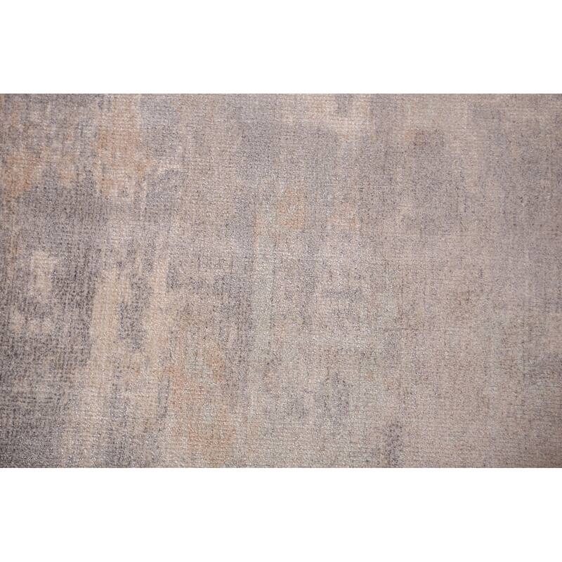 All-Over Abstract Modern Area Rug Handmade Grey Wool Carpet - 5'4" x 7'6"